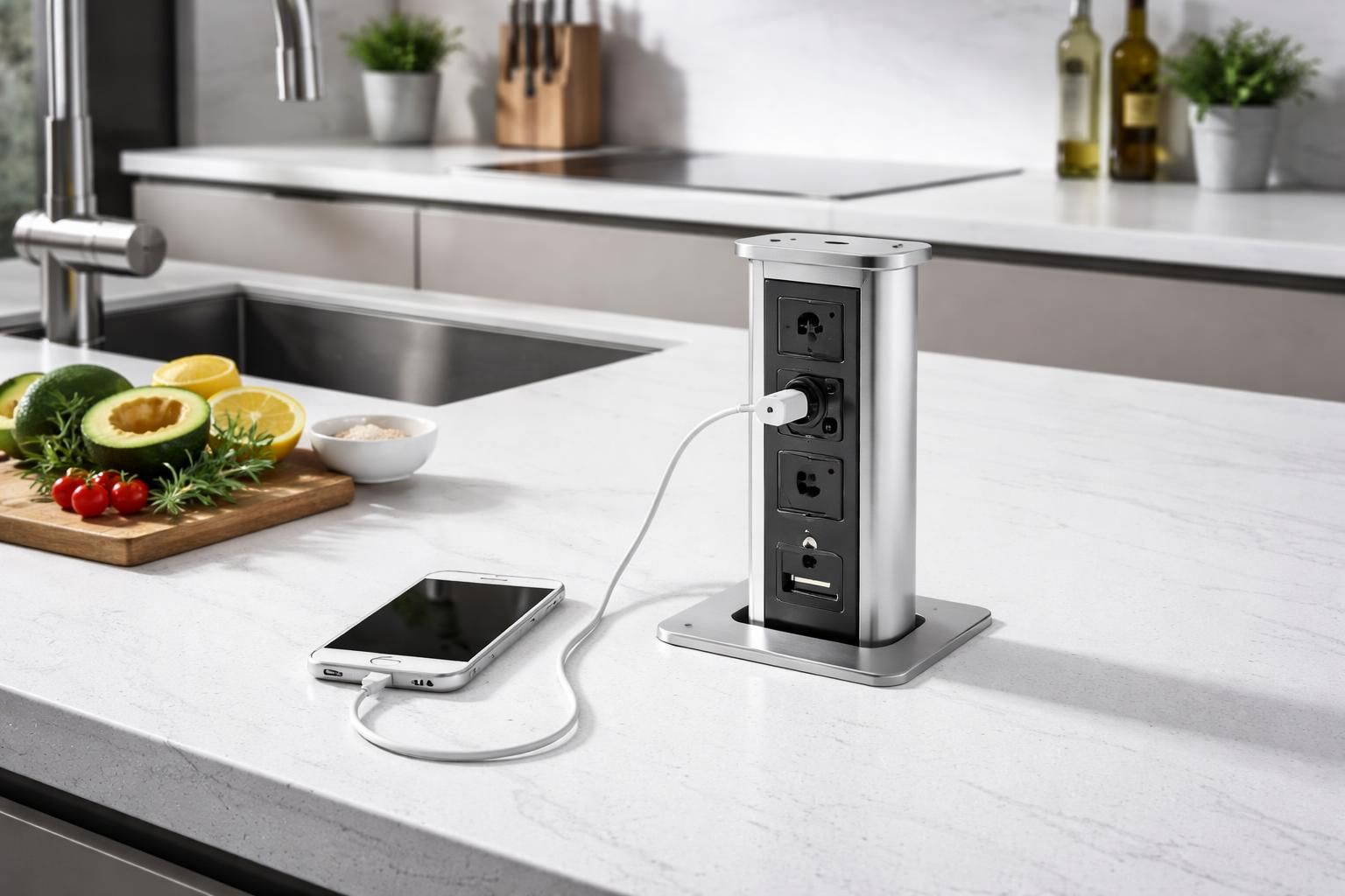 découvrez comment choisir la prise électrique idéale pour un plan de travail sécurisé et pratique, alliant sécurité, esthétisme et fonctionnalité dans votre espace.