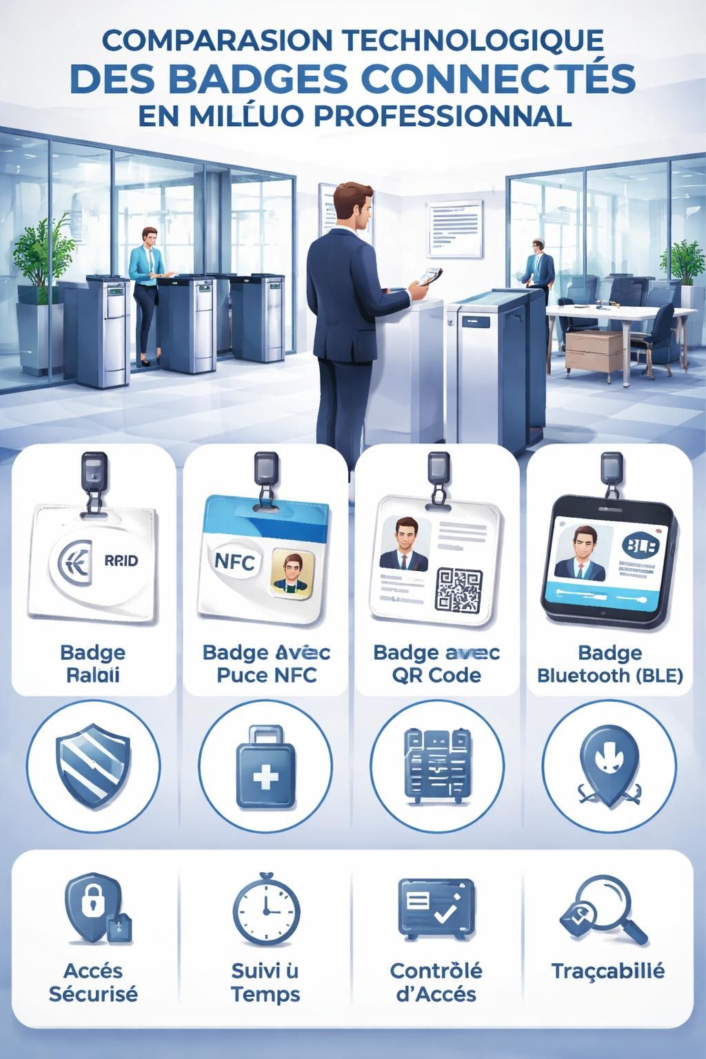 découvrez comment un badge connecté révolutionne le contrôle d'accès au bureau en améliorant la sécurité, la gestion des entrées et la facilité d'utilisation.