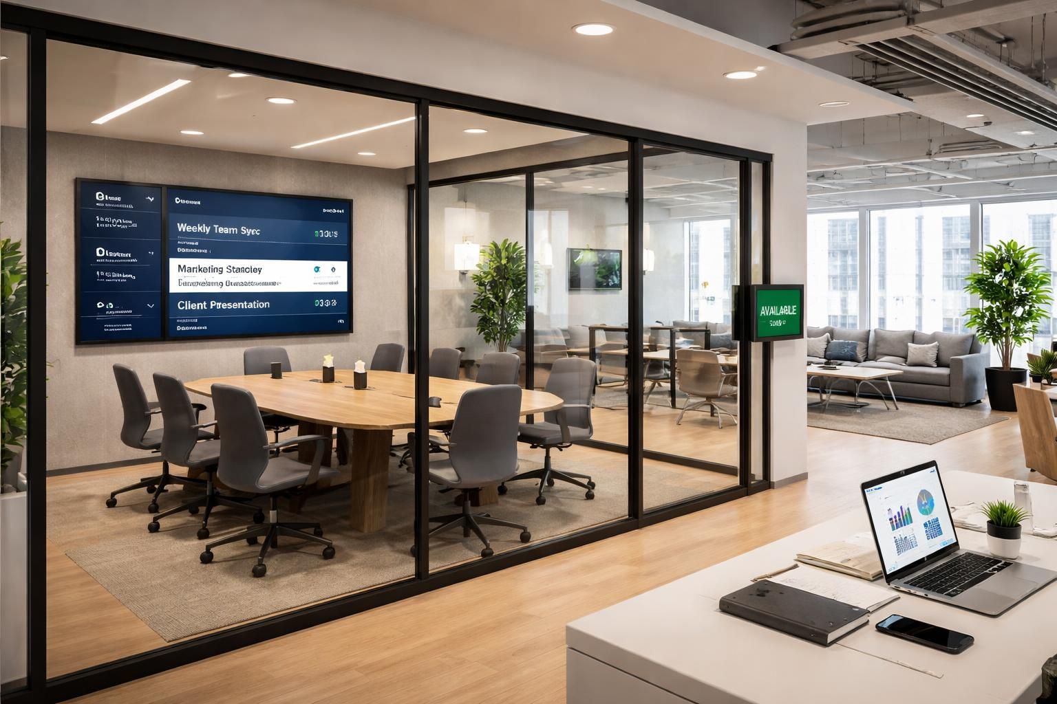 découvrez comment l'affichage dynamique en salle de réunion améliore la gestion des espaces collaboratifs, optimise la communication et facilite l'organisation des réunions.