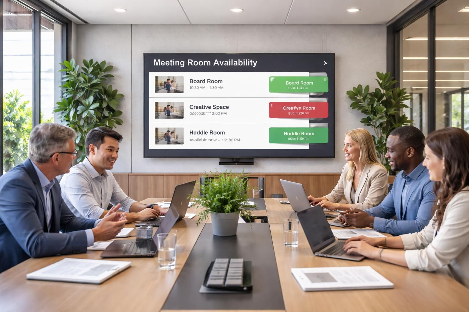optimisez la gestion de vos espaces collaboratifs grâce à l'affichage dynamique en salle de réunion, pour une organisation efficace et une communication facilitée.