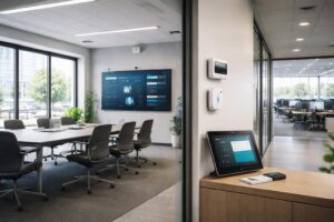 optimisez la gestion de vos espaces collaboratifs grâce à l'affichage dynamique en salle de réunion, pour une communication claire et une organisation efficace.